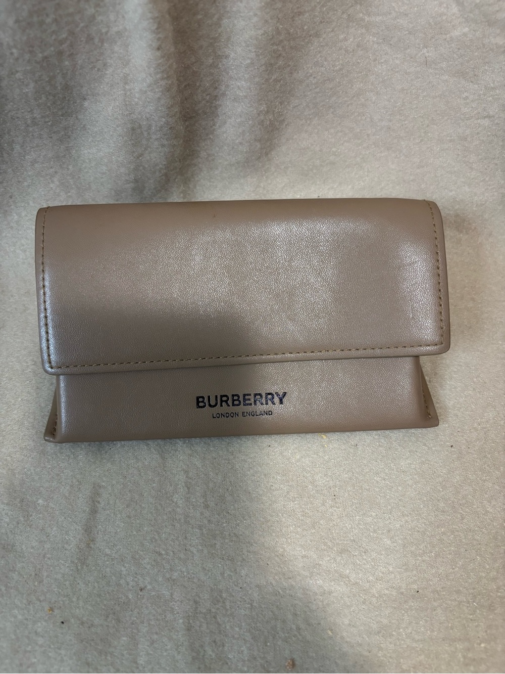 Burberry Tan Leather Eyeglass Sunglasses Case Authentic